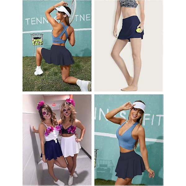 Tennis skjørt for kvinner. Svømming Tennis Skorts Skjørt Innebygde Inner Shorts Bikini Høy midje S-2XL Style1 L