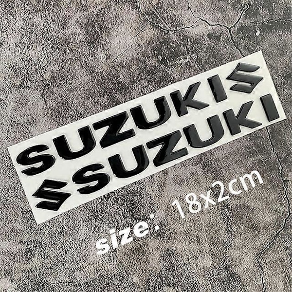 Suzuki-tarra 3D Tankin Tarrasarja Logo Kultainen Tunnus Black Big