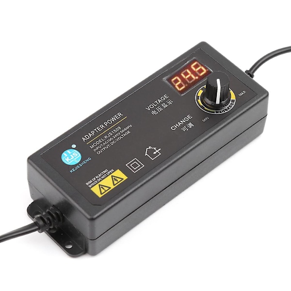 Justerbar Strömadapter Med Digital Spänningsdisplay 3V-12V 5A EU-kontakt