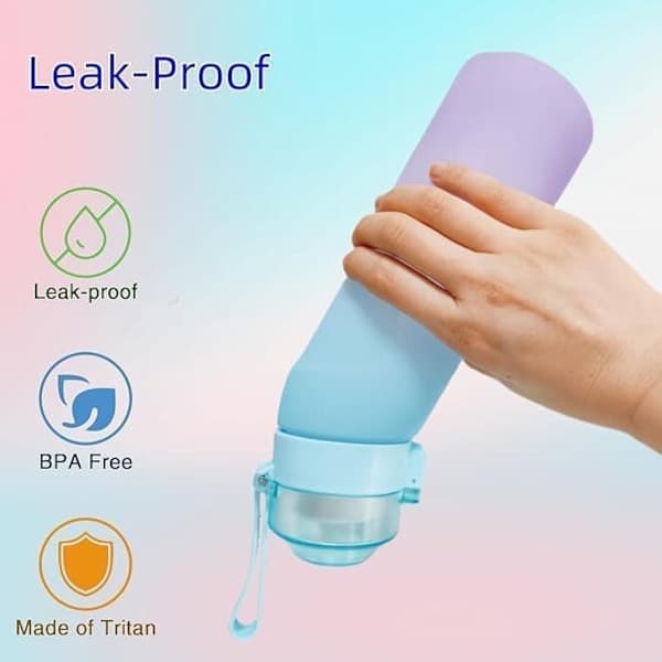 Air-Up Vattenflaska 650ml – 7 Smakkapslar | Sockerfri & Aromatiskt | Gradient Blå med Sugrör-FX-
