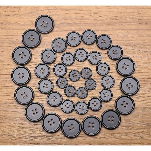 100 store svarte knapper for gjør-det-selv-sying av skreddersydd håndverksfrakk (25 mm)