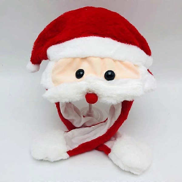 Plush Kaninöronhatt med Rörliga Öron - Intressant Söt Mjuk Plush Kaninhatt Present till Flickor Luminous Santa Claus