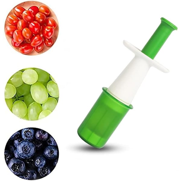 Jordgubbe, körsbär, druva, tomat skärare frukt och grönsaksskärare, enkel och bärbar kök frukt skärande salladsverktyg