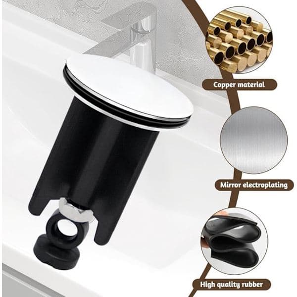 Vaskestopper - Vaskeplugg - Justerbar høyde vaskestopper - 2 stk - 40 mm
