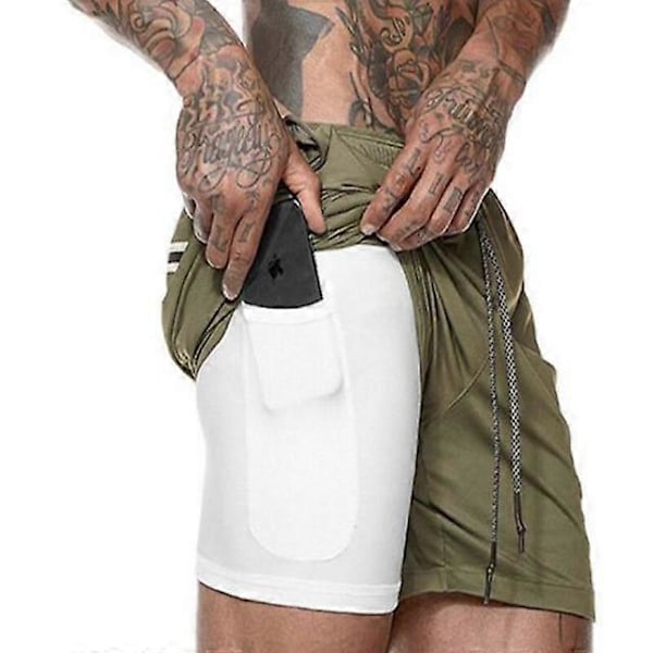 Løpeshorts for menn, sportsshorts for menn Army green XL