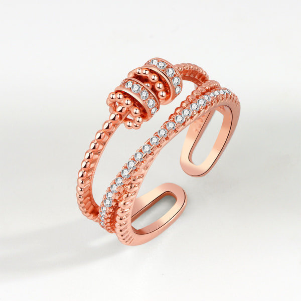 IC Dam Ring Spinner Cube Relief Ångest Stress Ångest, Guld