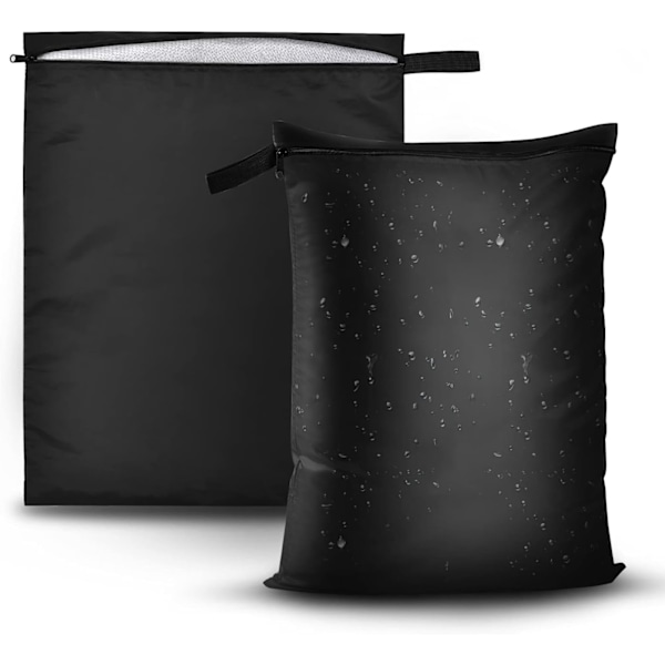 Vattentät smutstvättpåse för resor, våt och torr påse, återanvändbar hängande dragkedjeförvaringspåse för baddräkt, gym, strandhandduk (2-pack)