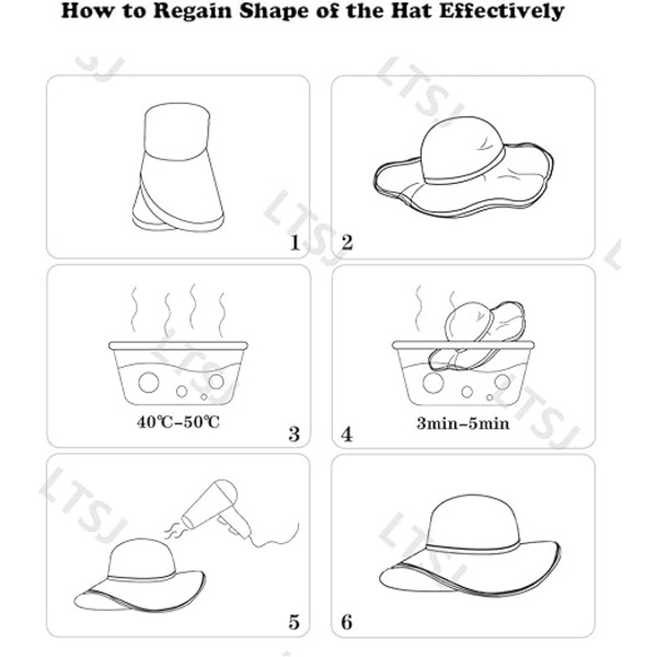 Foldbar Cowboy Hat, Formbar Bredskygge Solbeskyttelse Halmhatte Voksne Forår Sommer Anti UV Solhat Rejse Strand Cap