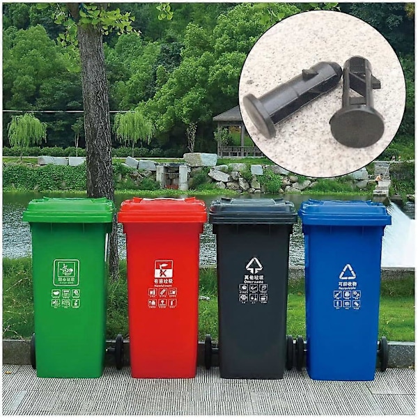 10 stk. Plastik Affaldsbeholder Låg Stift Sort Affaldsbeholder Låg Stift Udendørs Affaldsbeholder Låg Stift Beslag Udskiftningstilbehør