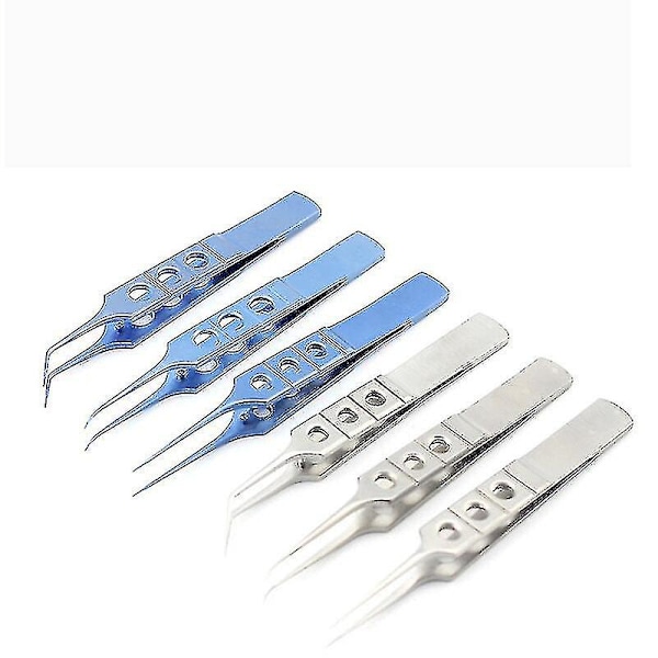 Oftalmologiska Mikrokirurgiska Pincett Fetpincett Rostfritt Stål Dubbel Ögonlock Plastikkirurgiska Instrument Pincett Plattform Blue