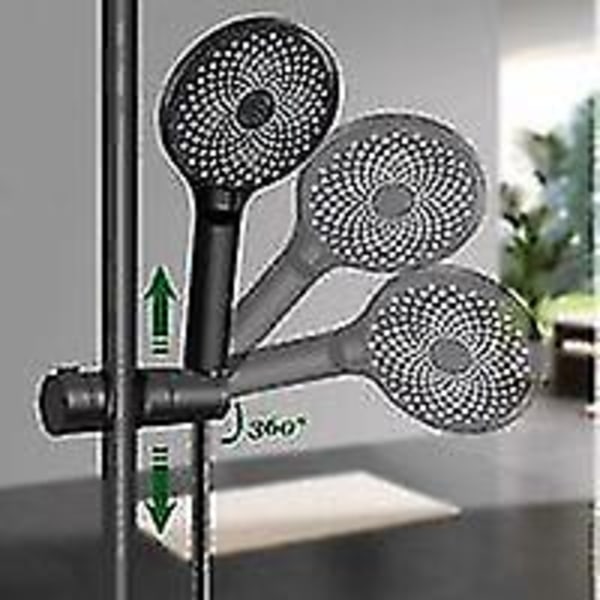 Bruseholder, Universal Sort Brusehovedholder Til 18-25mm Brusebar Solid Abs Fortykket Og Opgraderet Version Brusehovedholder, Mat Sort
