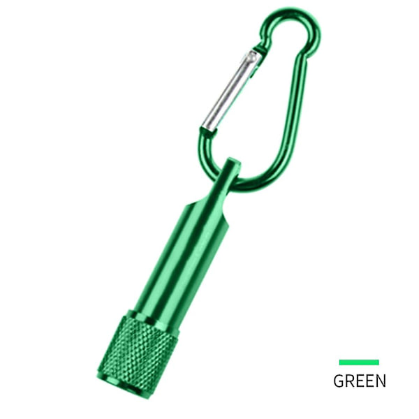 Mini-avaimenperä LED-taskulampulla, erittäin kompakti ja kirkas, hännän kytkimellä, kotiin, leirintään ja matkoille Green