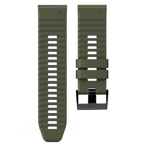 Ersättningsarmband i silikon med horisontella ränder för Garmin Tactix Delta/enduro Army Green Black