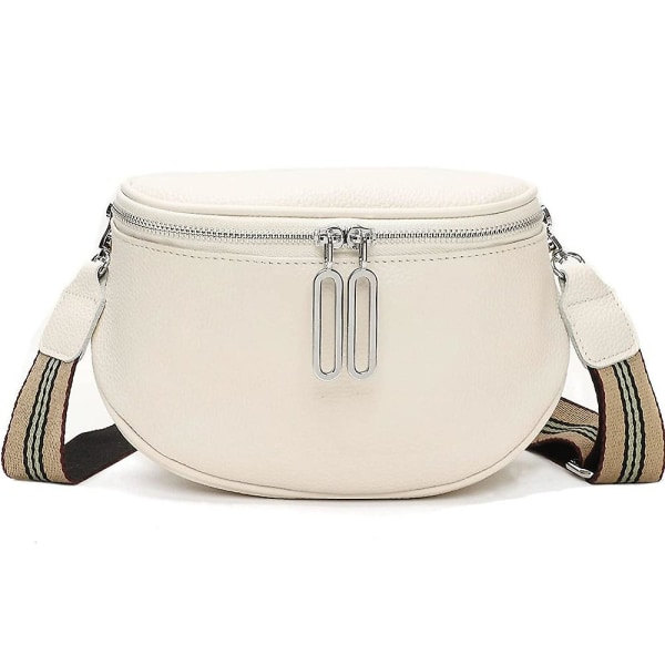 Axelväska Dam Beige Crossbody Väska Dam Bred Rem Bröstväska Dam Läder Midjeväska Dam Stilren Elegant