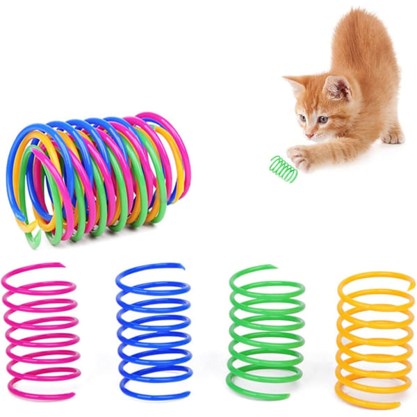 Interaktiv spiralkattleksak, färgglad kreativ leksak Slitstark mjuk kattaktiveringsleksak
