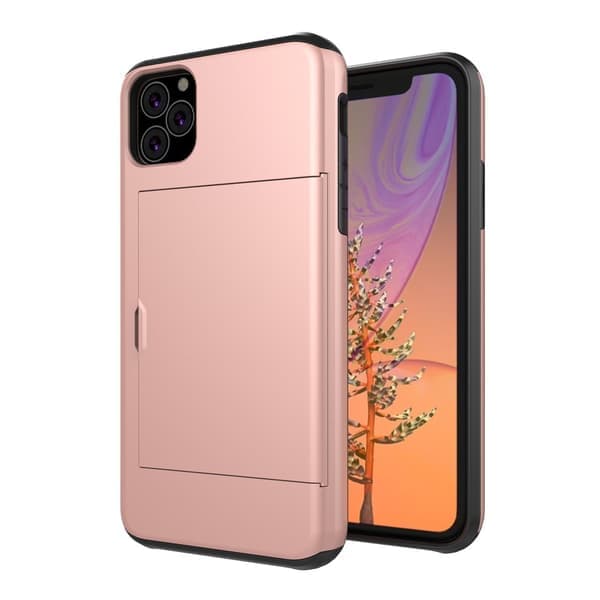 iPhone 11 -puhelin kotelo korttipaikalla, ruusukulta
