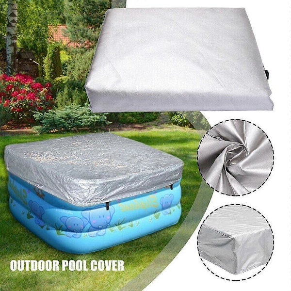 Kvalitets Støvtæt Vandtæt Spa Badekar Cover Spabad Beskyttelsescover Oxford Swimmingpool Cover black 244x244x30cm