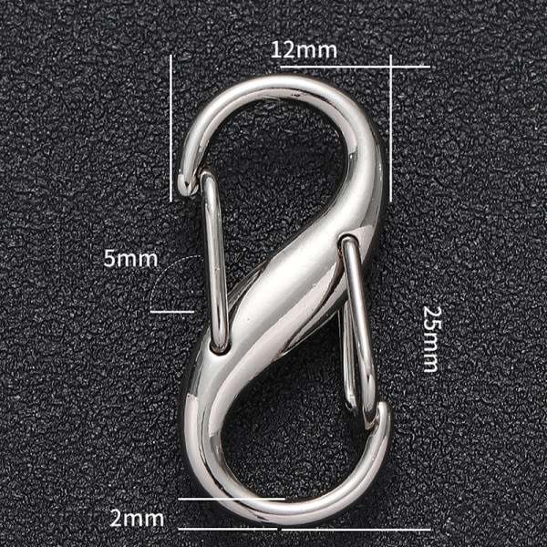 5 st Karbinhake Alloy S-formad Fjäder Åtta Tecken Spänne Kvantitet B