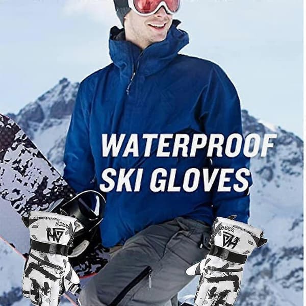 Skihandsker Herre Snehandsker Til Mænd Kvinder Vandtætte Snowboardhandsker Vinter Varme Gray