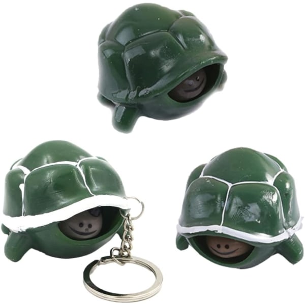 Galaxy 3 st Turtle Head Pop Sköldpadda Djur Pop Out Head Sensory Fidget Toy Nyckelringshänge (Slumpmässig färg)