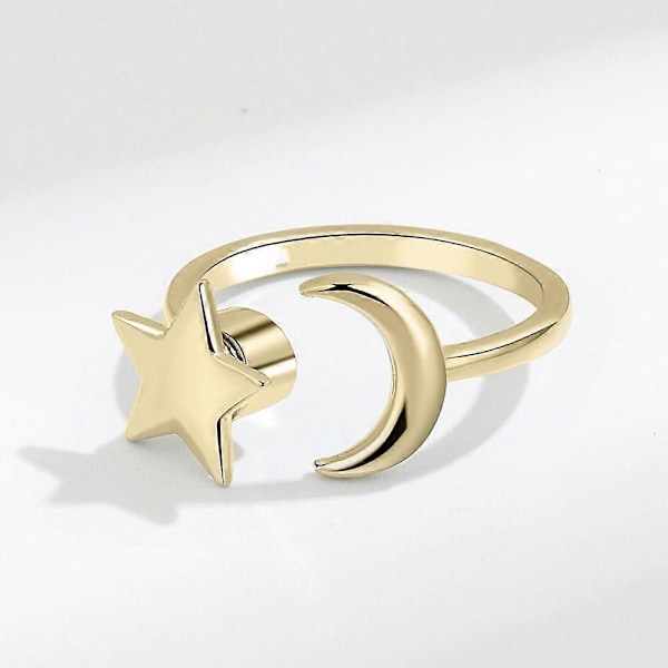 Måne Stjerne Angst Ring Finger Spinner Fidget Ringe Spinner Spiral Fidget Ringe Roterer Frit Anti Stress Legetøj Til Pige Kvinder A Anxiety Ring