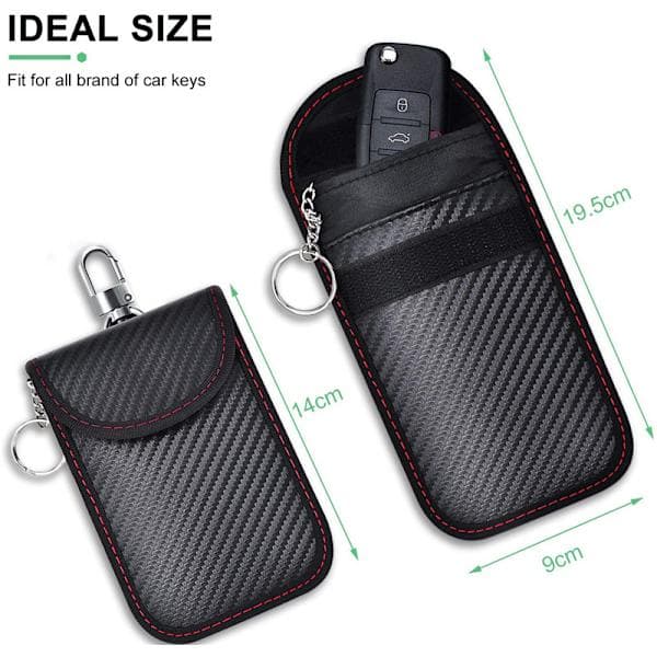 2-pack Anti RFID Bilnyckelfodral Signalblockerande Faradaypåse Ba