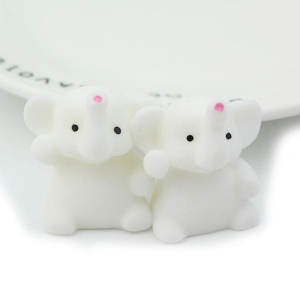 Sinknap Søt Squishy Elefant Klem Healing Morsom Barn Kawaii Leke Stressavlastende Dekor White