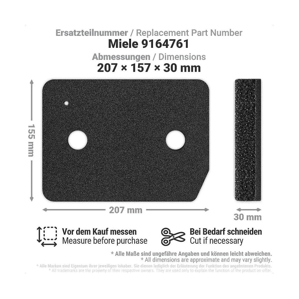 6 stk filter for T1 tørketrommel 9164761 erstatningsdel for tørketrommel