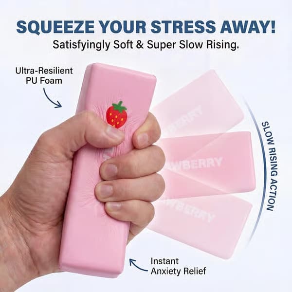 Smörsticka Squishy Leksaker Mjuka Långsamt Stigande Klämleksaker Anti-Stress Fidget Leksaker för Barn och Vuxna Sensorisk Gåva Light pink