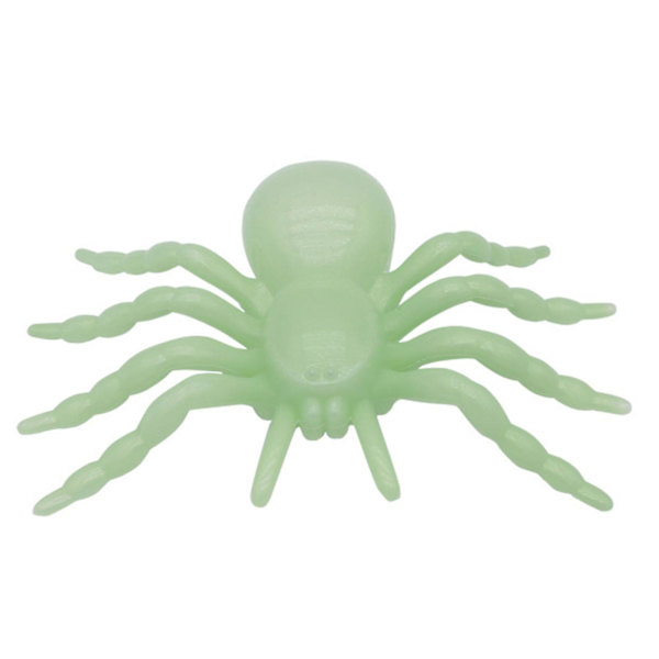 Simulerad Spindel Realistisk Livsliknande Icke-deformerbar Halloween Flockad Spindel Skräckscener Spökhus Dekorationer Fluorescent Green M