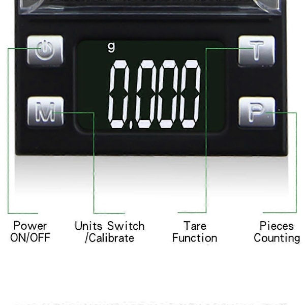Hög Precision 0.001g 100g Elektronisk Smyckesvåg Lab Våg Diamant Guld Bakterie Medicinsk Fick Digital Milligram Våg Balans 20g0.001g