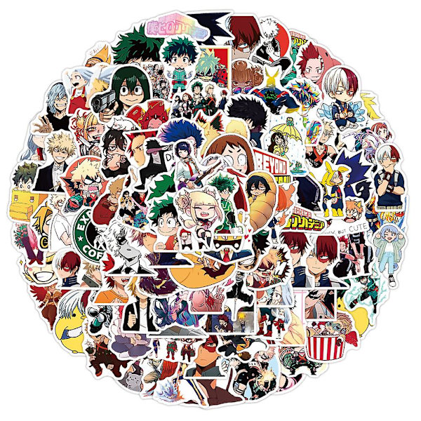 My Hero Academia -tarrapakkaus, 100 kpl, vinyyliset anime-tarroja vesipulloihin, kannettaviin tietokoneisiin, rullalautoihin, muistikirjoihin, lahja aikuisille, lapsille ja teineille