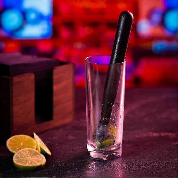 Svart Plast Muddler, Cocktail Muddler, Bar Muddler, Drink Muddler, Muddling Stick - Perfekt för att Göra Mojito Cocktails