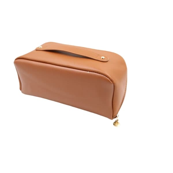 Stor og stilfuld toilettaske - Makeuptaske Brun Brun
