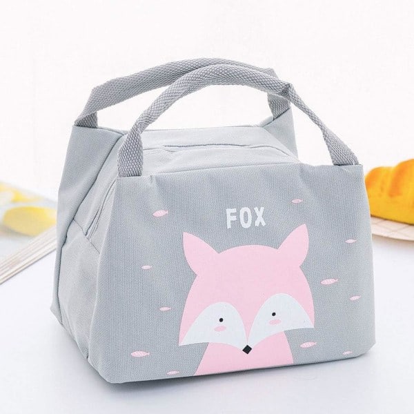 Tegneserie Lunsjpose Isolerte Gjenbrukbar Piknik Tote Bag Matpose Ispose for Barn Gutter Jenter Menn Kvinner pink