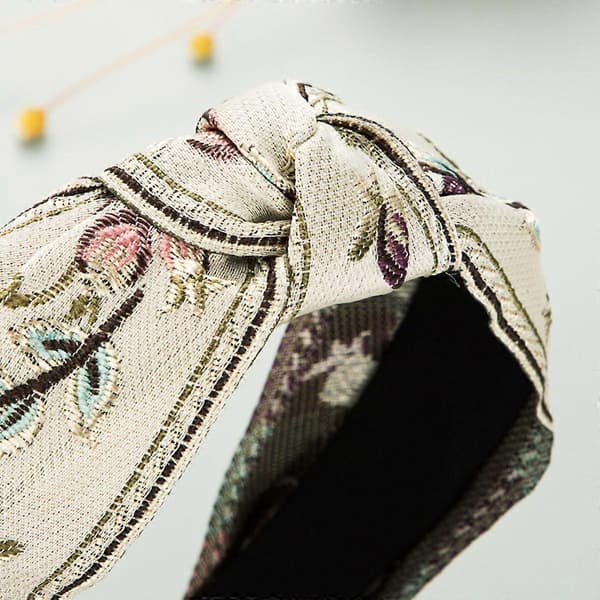 2 Stykker Boho Knute Hodebånd Broderi Stoff Hodebånd Retro Hårbånd Elastisk Blomster Hodebånd Turban Hårtilbehør