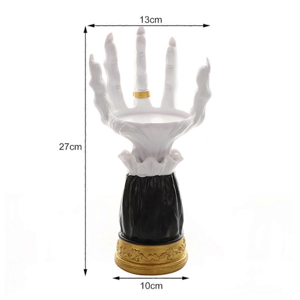 Halloween Dekoration Resin 3D Häxhand Ljushållare Skräck Gotisk Hem Skrivbordbricka för Halloween Tema Dekor