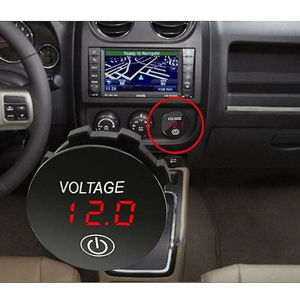 Batterikapacitetsdisplay Voltmeter LED Digital Spänningsmätare med Touch-on/off-knapp Bil Motorcykel