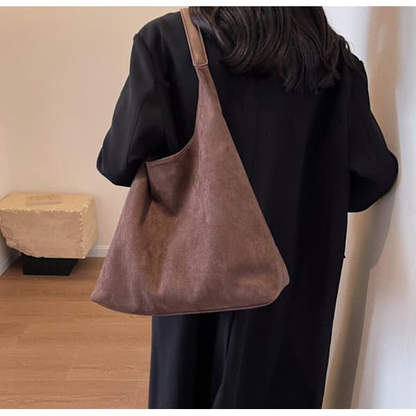 Semsket veske for kvinner, arbeidsveske, Sloa Bag Coffee Coffee_max Coffee Coffee