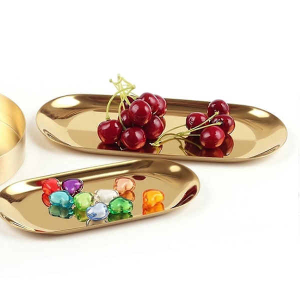 Oppbevaringsbrett Praktisk Multifunksjon Rustfritt Stål Fruktbrett Kosmetikk Smykker Organizer F-zzy Large Multicolor