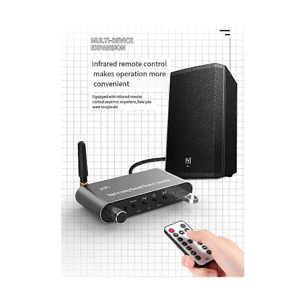 Bluetooth 5.1 Modtager Sender Audiokonverter U-Disk Afspilning Koaksial/Optisk til 3.5MM AUX R/L DAC