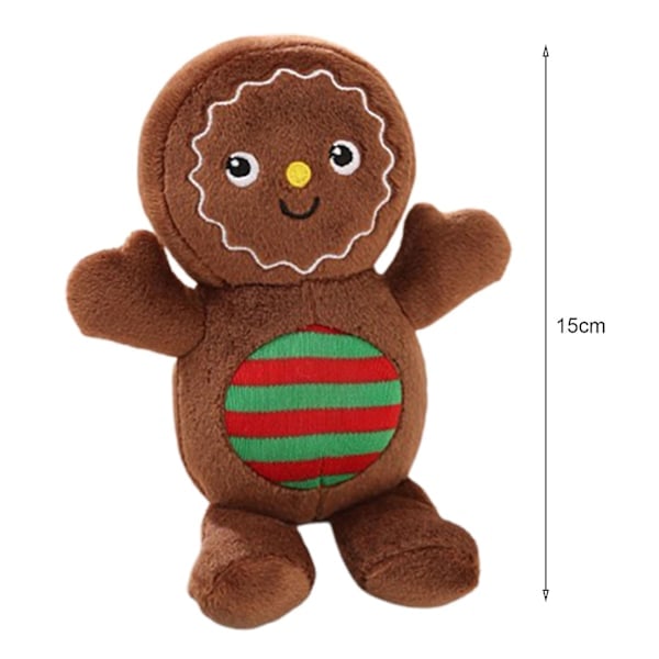 Julplyschdocka Julgran Pepparkaksgubbe Dockkudde Mjuk Soffa Kudde Ornament Fluffig Fylld Djurkudde Leksak Semesterfest Glad b