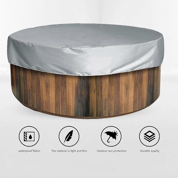 SPA-kansi porealtaalle, vedenpitävä pyöreä puhallettava porealtaan kansi - vettähylkivä altaan pölysuoja 200*30cm