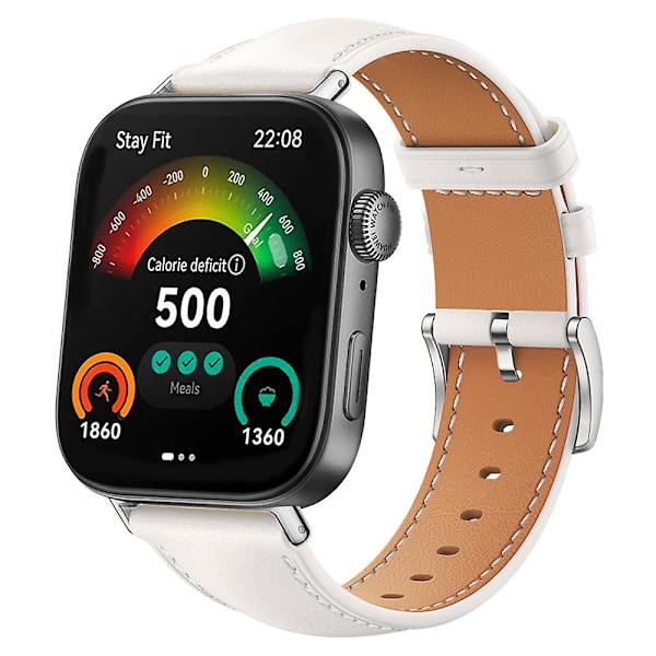 Äkta Ko-Läderband för Huawei Watch Fit 3 - Smalt Armbandsur Beige