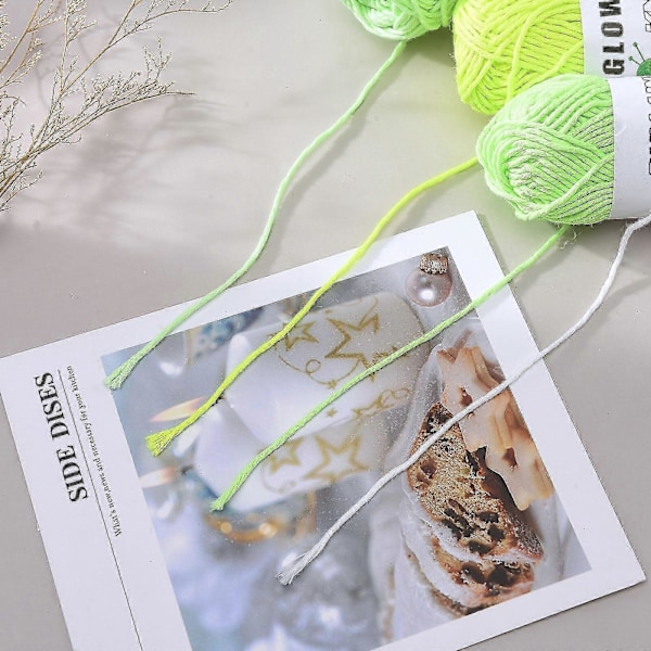 4/5 st Stickgarn Lysande Ull Mjuk 50m/rulle Nyhet Funktionell DIY Sytillbehör Lysande white