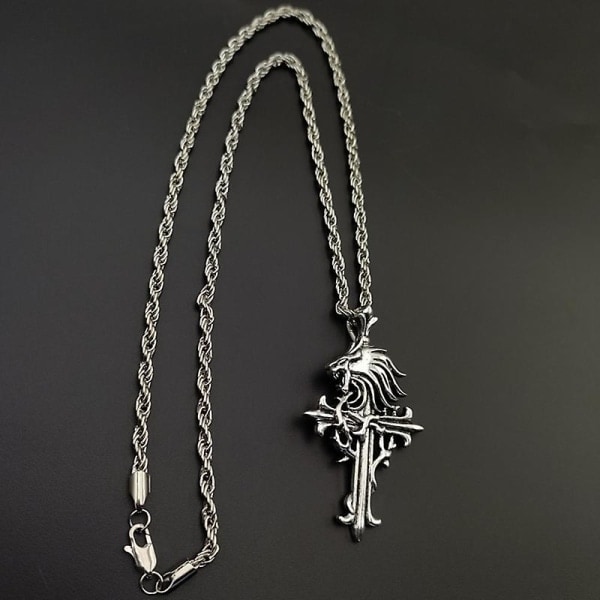 Final Fantasy Viii -kaulakoru, leijonanpään riipus, cosplay, unisex, hopeanvärinen, ristiriipus, asusteet, korut, lahjat