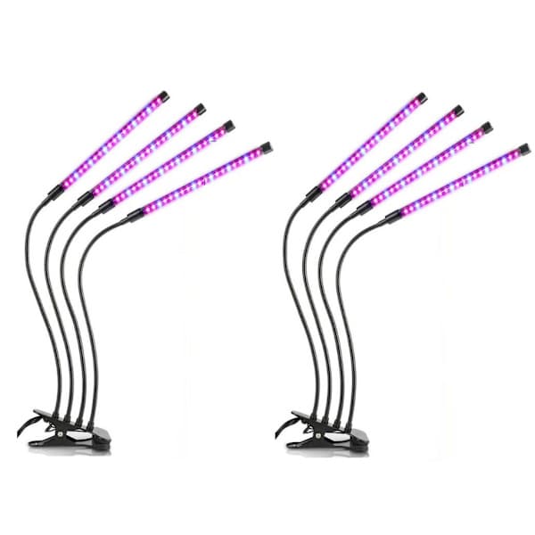 Växtlampa / växtbelysning med 4 flexibla LED-lysrör 2-pack