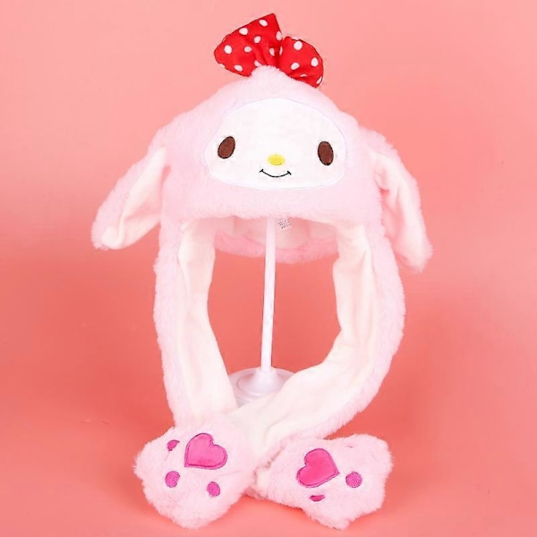 Plush Kaninöronhatt med Rörliga Öron - Intressant Söt Mjuk Plush Kaninhatt Present till Flickor No Light Melody Cap
