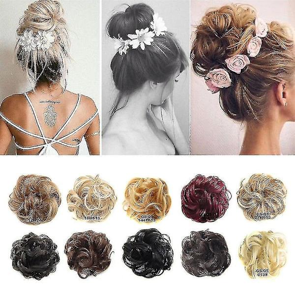 Krøllet Messy Bun-fuld og Bølget Hår Wrap Scrunchie