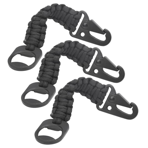 3-pak Multifunktionel Flaskeåbner Paracord Karabinhage Lanyard Anti-slip Udendørs Vedhæng